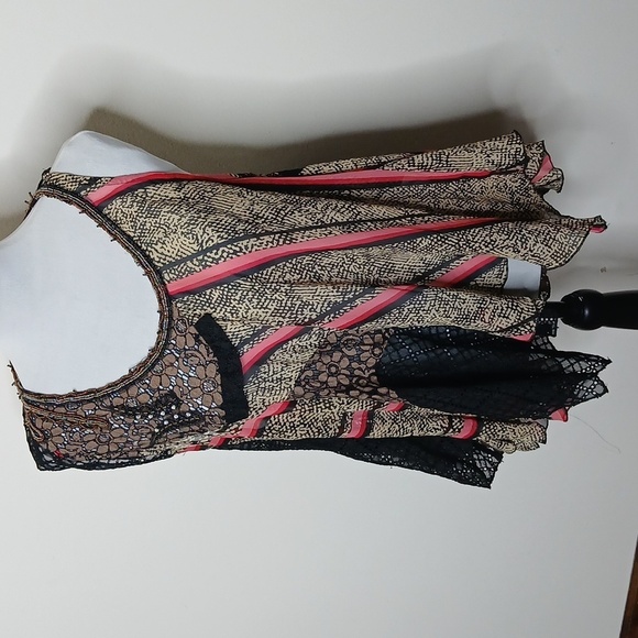 hazel Tops - Hazel multi print beaded sheer tank top size large